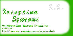 krisztina szuromi business card